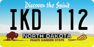 ND license plate IKD112