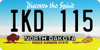 ND license plate IKD115