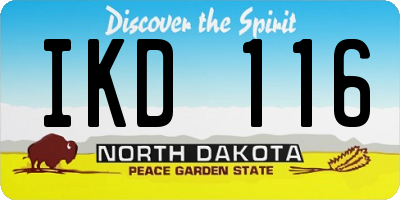 ND license plate IKD116