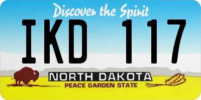 ND license plate IKD117