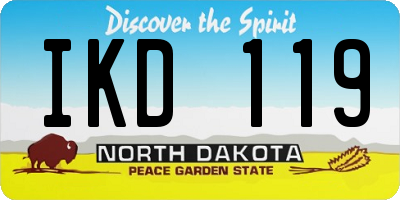 ND license plate IKD119
