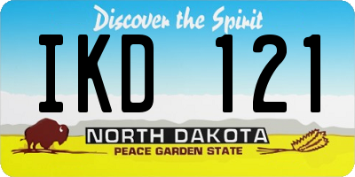 ND license plate IKD121