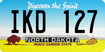 ND license plate IKD127