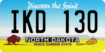 ND license plate IKD130