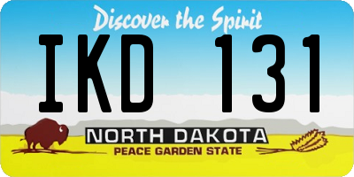 ND license plate IKD131