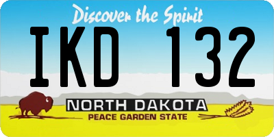 ND license plate IKD132