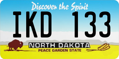 ND license plate IKD133