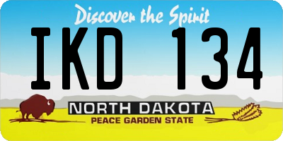 ND license plate IKD134