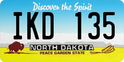 ND license plate IKD135