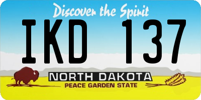 ND license plate IKD137