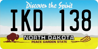 ND license plate IKD138