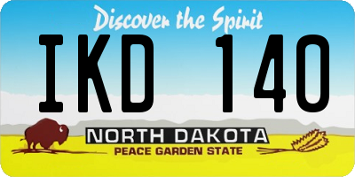 ND license plate IKD140