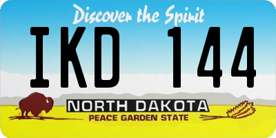 ND license plate IKD144