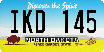 ND license plate IKD145