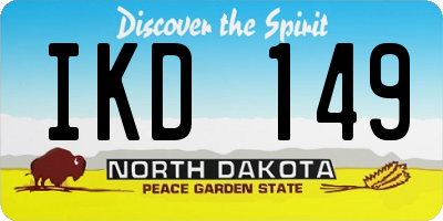 ND license plate IKD149