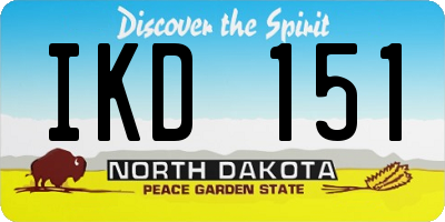 ND license plate IKD151