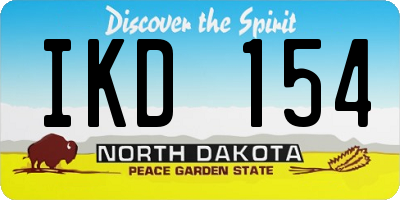 ND license plate IKD154