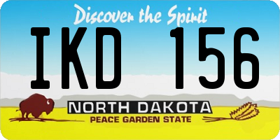 ND license plate IKD156