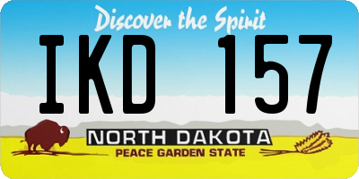 ND license plate IKD157