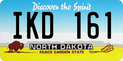 ND license plate IKD161