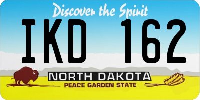 ND license plate IKD162
