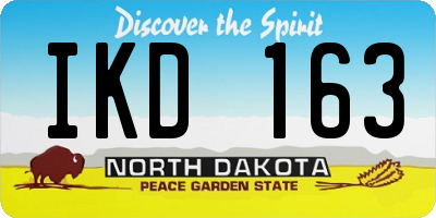 ND license plate IKD163
