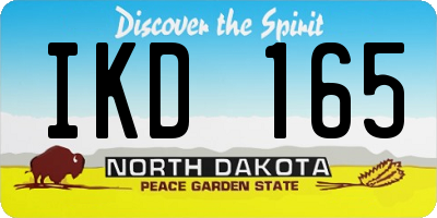 ND license plate IKD165