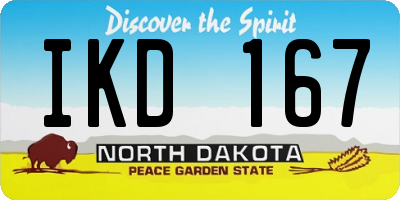 ND license plate IKD167