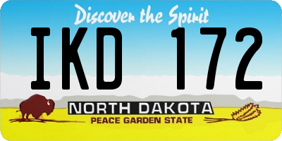 ND license plate IKD172