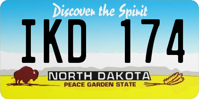 ND license plate IKD174