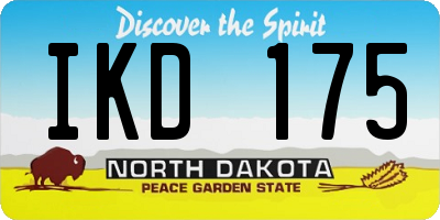 ND license plate IKD175