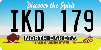 ND license plate IKD179