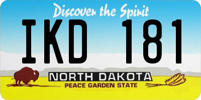 ND license plate IKD181