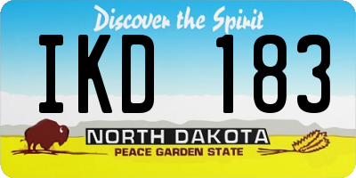 ND license plate IKD183
