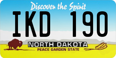 ND license plate IKD190