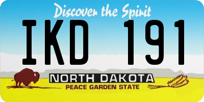 ND license plate IKD191