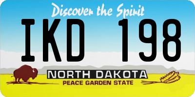 ND license plate IKD198