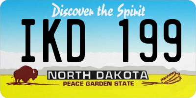 ND license plate IKD199