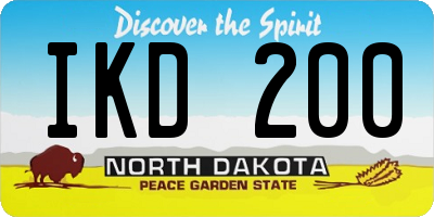 ND license plate IKD200