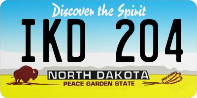 ND license plate IKD204
