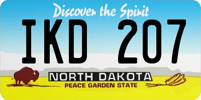 ND license plate IKD207