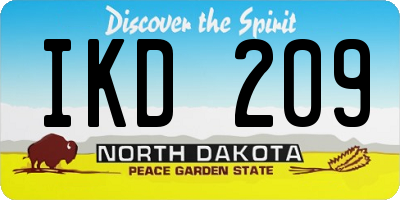 ND license plate IKD209