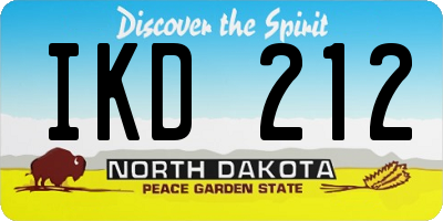 ND license plate IKD212