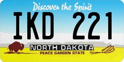 ND license plate IKD221