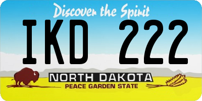 ND license plate IKD222