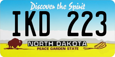 ND license plate IKD223
