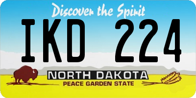 ND license plate IKD224