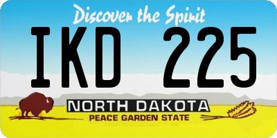 ND license plate IKD225