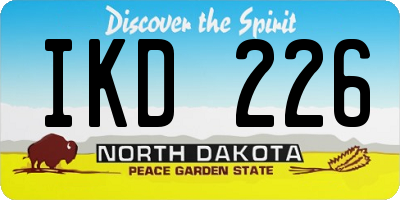 ND license plate IKD226