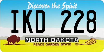 ND license plate IKD228